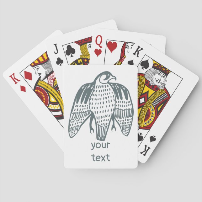 Fierce Falcon Illustrated Peregrine Playing Cards (Back)