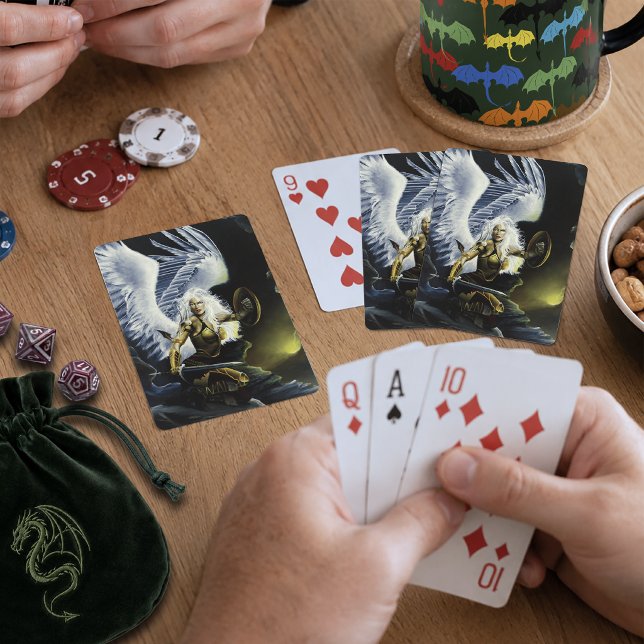 Fierce Fantasy Warrior Angel Sword Playing Cards (Creator Uploaded)