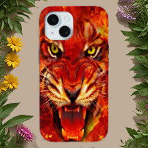 Fierce Fiery Roaring Tiger Art