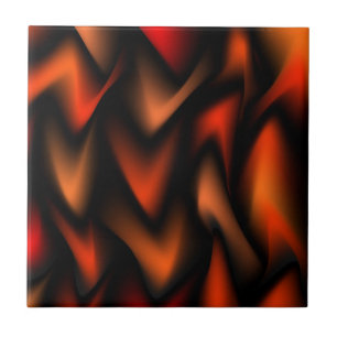 Fierce Flames Abstract Ceramic Tile