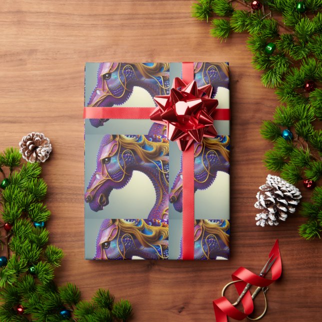 Fierce Fractural Gems Horse Head   Wrapping Paper (Holiday Gift)