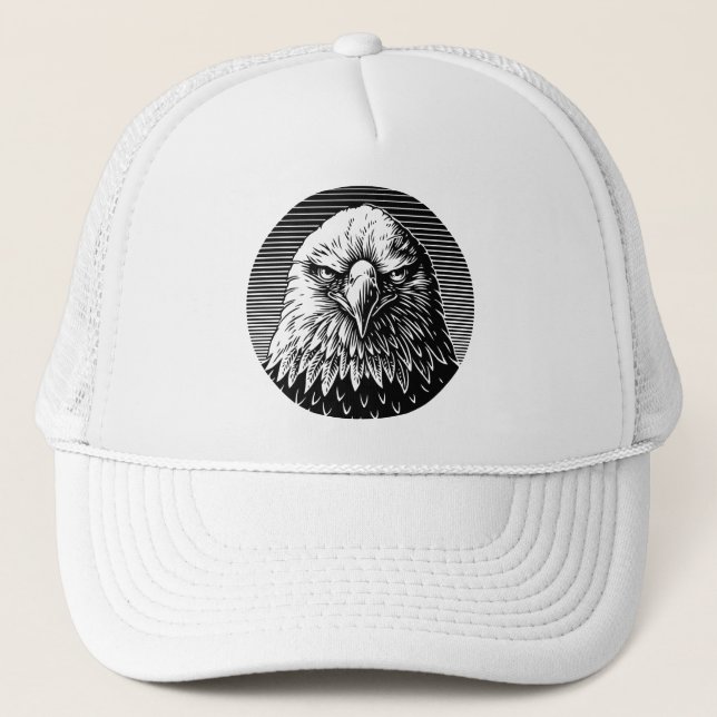 Fierce Fury: The Powerful Gaze of an Eagle Trucker Hat (Front)