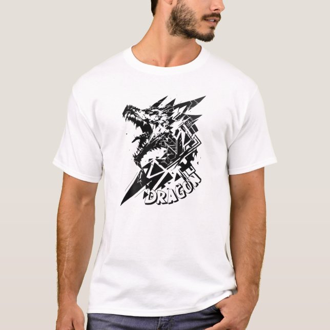 Fierce Geometric Dragon T-Shirt (Front)