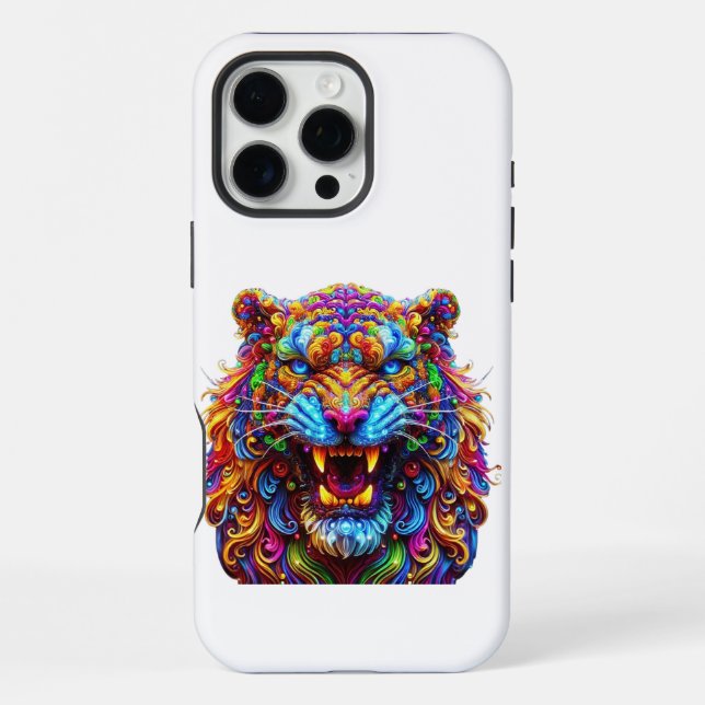 Fierce Glowing Tiger iPhone Case (Back)