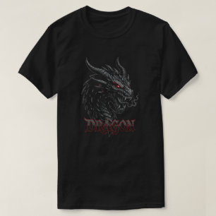 Fierce Gothic Dragon Head Fantasy Vector Art T-Shirt
