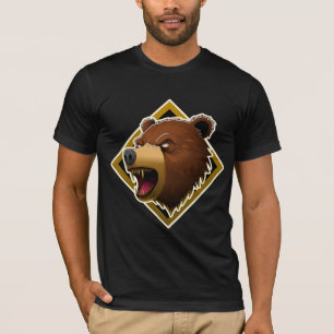 Fierce Grizzly Bear Head - Predator Spirit Graphic T-Shirt