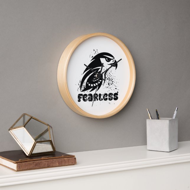 Fierce Hawk Head Logo Clock (Office)