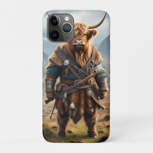 Fierce Highland Warrior: The Courageous Cow Viking iPhone 11 Pro Case