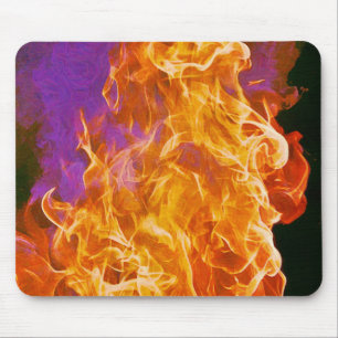 Fierce Hot Fire Abstract Art Mouse Pad