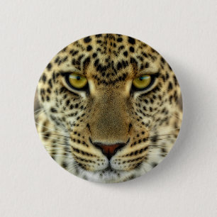 Fierce Leopard 6 Cm Round Badge