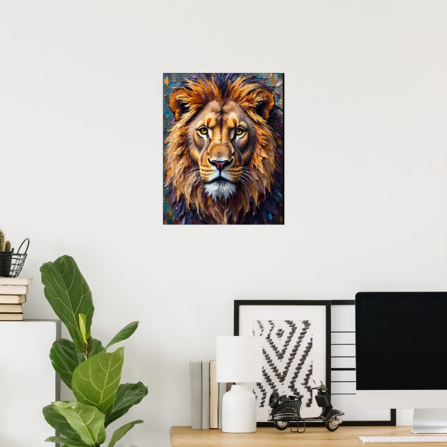 Fierce Lion Close-up Poster (Home Office)