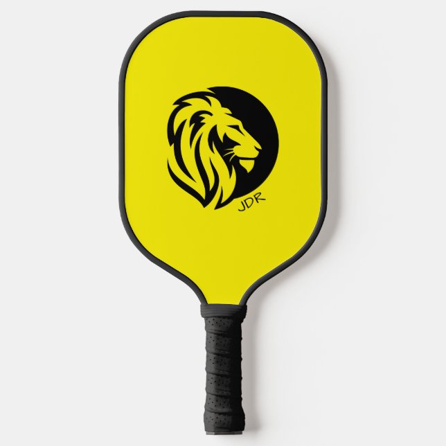 Fierce Lion Logo with Your Monogram Initials Pickleball Paddle (Front)