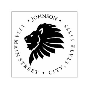 Fierce Lion Return Label Self-inking Stamp