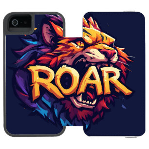 Fierce Lion Roar Motivational Colourful Wildlife A Incipio Watson™ iPhone 5 Wallet Case