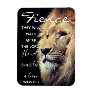 Fierce Lion   Scripture Magnet
