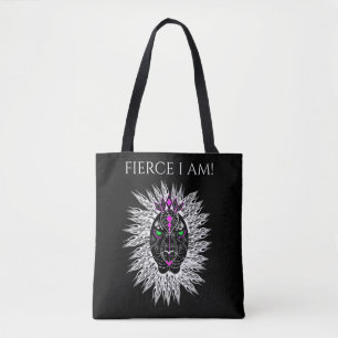 Fierce Lion, Tote, Lion's Face Tote Bag
