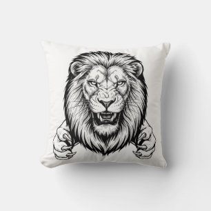 Fierce Lion with Claws Cushion