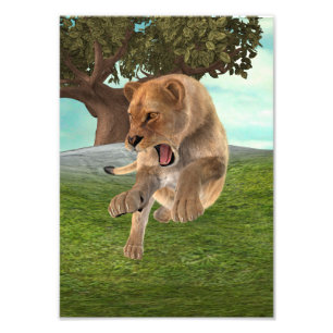 Fierce Lioness Jungle Adventure Art Photo Print
