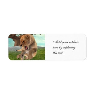 Fierce Lioness Jungle Adventure Art Return Address Label