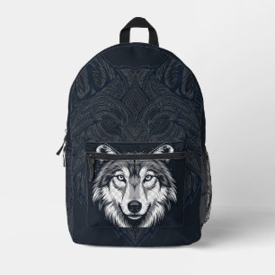 Fierce Lone Wolf Head Graphic All-Over Print Bag