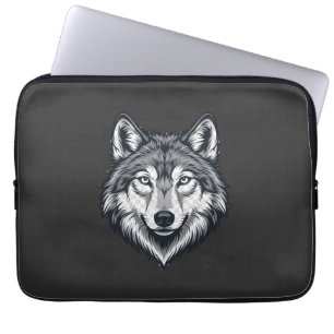 Fierce Lone Wolf Head Graphic Laptop Case