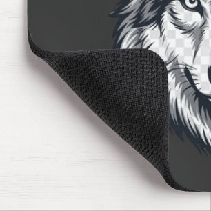 Fierce Lone Wolf Head Graphic Mousepad