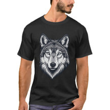 Fierce Lone Wolf Head Graphic T-Shirt