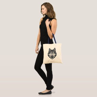 Fierce Lone Wolf Head Graphic T-Shirt Tote Bag