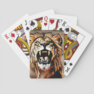 Fierce Majestic Lion - King Of The Beasts Playing Cards