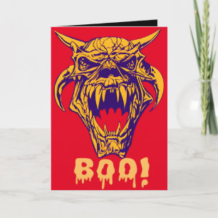 Fierce Monster BOO Halloween Scary Design Card