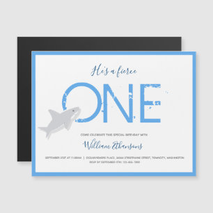 Fierce One Shark Animal First Birthday Magnetic Invitation