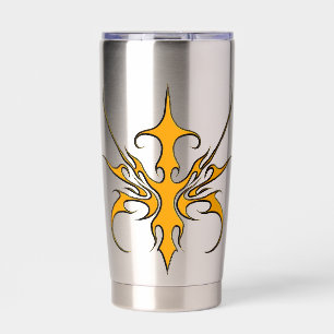 Fierce Orange Tribal Line Art Illustration Insulated Tumbler