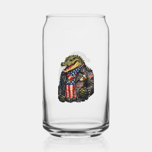 Fierce Patriotic Alligator Biker Leather Jacket St Can Glass