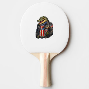 Fierce Patriotic Alligator Biker Leather Jacket St Ping Pong Paddle