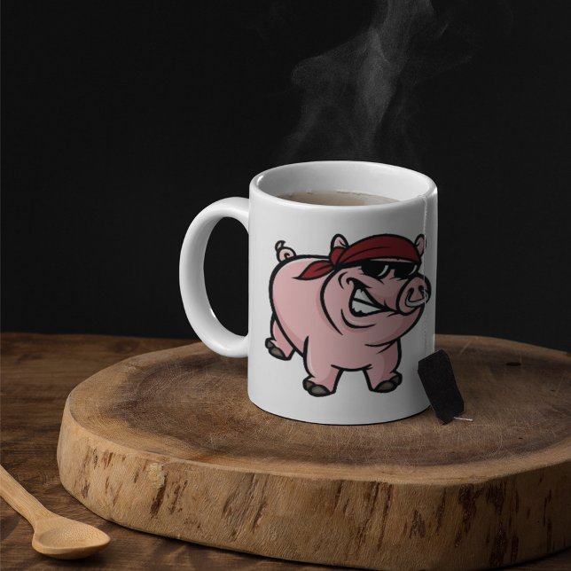 Fierce Pig with Bandana Tough Wild Hog Coffee Mug (Creator Uploaded)