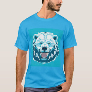 Fierce Polar Bear Geometric Illustration T-Shirt