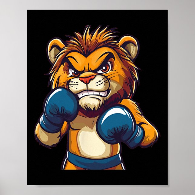 Fierce Punches Ahead With This Cool Lion Boxer Loo Poster (Front)