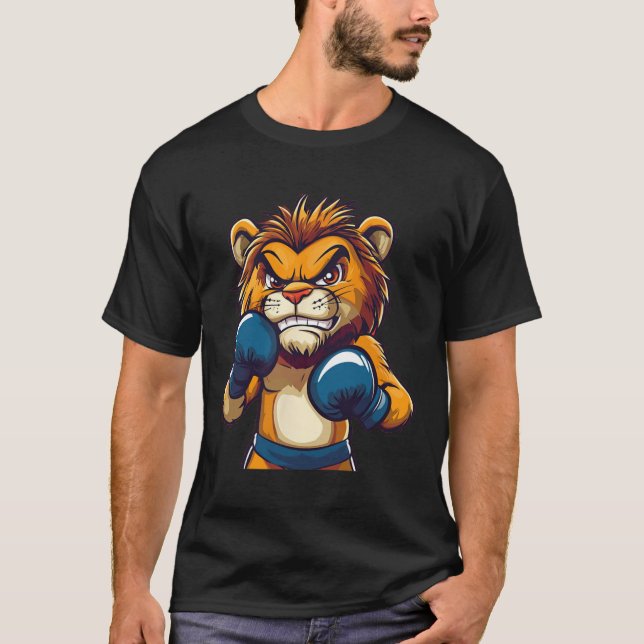 Fierce Punches Ahead With This Cool Lion Boxer Loo T-Shirt (Front)