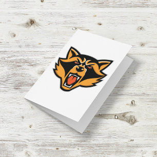 Fierce Racoon Mascot Bold Wild Animal Graphic Card