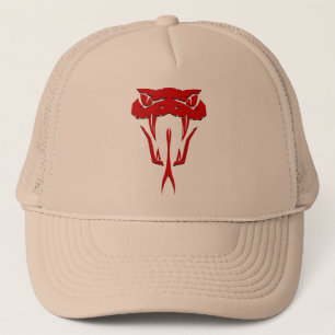 Fierce Red Snake Face Trucker Hat