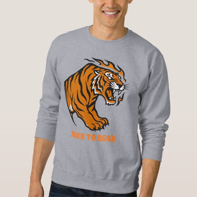 Fierce Roaring Tiger Mascot Graphic Sweatshirt (Front)
