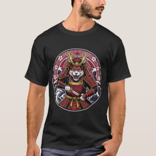 Fierce Samurai Cat Japanese Vector Art Tank Top