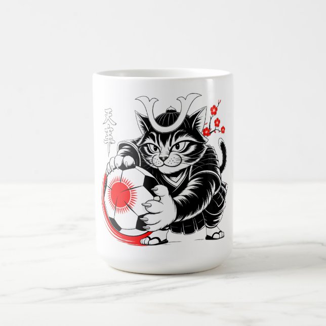 Fierce Samurai Cat Mug - For Soccer Warriors (Center)