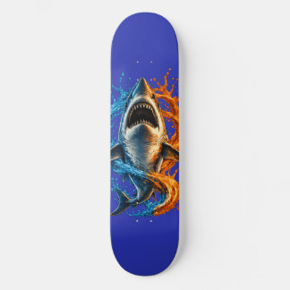 Fierce Shark Beach Towel – Blue & Orange Ocean Spl Skateboard