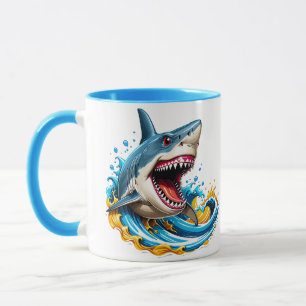 Fierce Shark Mug Dynamic Water Splash Shark 