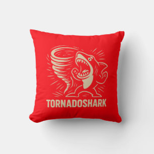 Fierce shark tornado art design for viral cushion