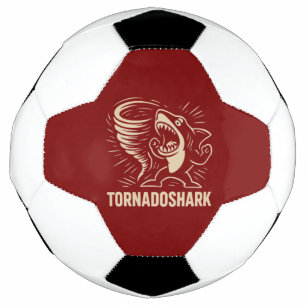 Fierce shark tornado art design for viral soccer ball