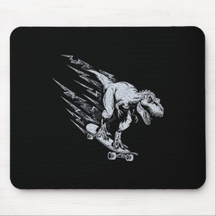 Fierce T-rex Skateboarding Lightning Speed  Mouse Pad