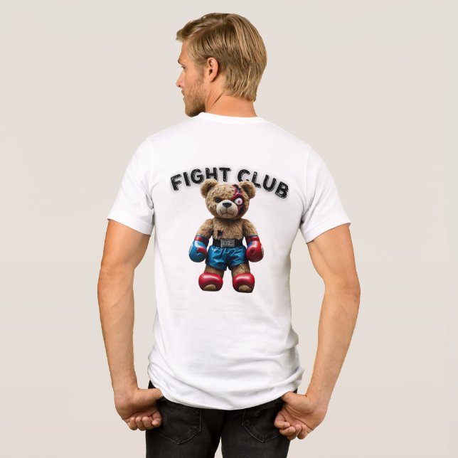 Fierce Teddy Bear with Boxing Gloves Tri-Blend Shirt (Back Full)