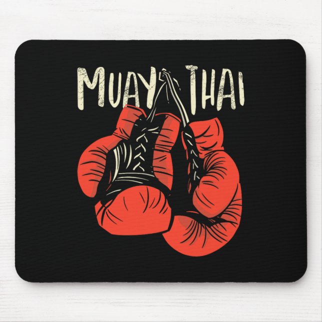 Fierce Thai Boxing Fight Style For Kickboxing Muay Mouse Pad (Front)
